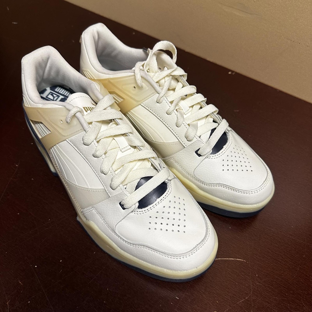 Puma Slipstream Blank Canvas Lace Up Mens Blue and cream  display picture 2