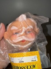 Vintage Craft Acc Doll Parts Rubber Santa Face Christmas Mr. Claus 3