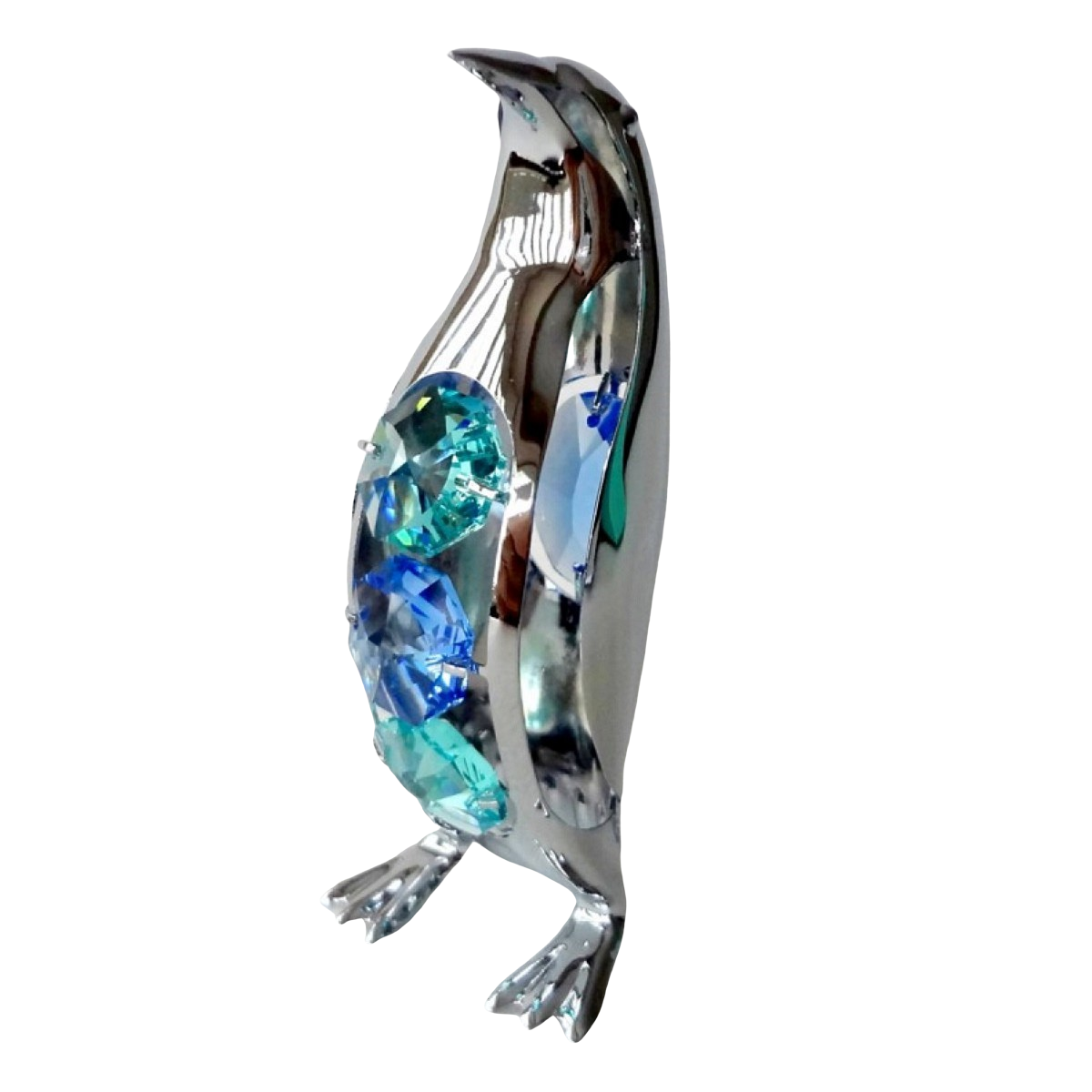 Crystocraft Penguin Crystal Ornament With Swarovski Elements Gift Boxed Blue