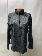 Under Armour Womens XL 1/2 Zip Loose Heatgear Top Dark Grey Long Sleeve