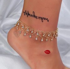 Women‘s Sterling Silver Plated Bells Ankle Bracelet Beach Gold Chain Foot Anklet