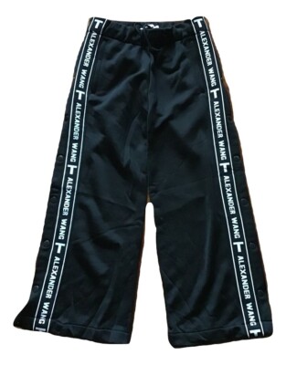 T Alexander Wang Hose Anzug Hose Bottom Popper Tracksuit Schwarz Größe M