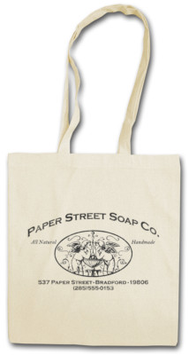PAPER STREET SOAP CO. STOFFTASCHE Fight Club Sign Firma Logo Company Schild