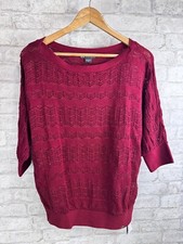 New Armani Exchange Sweater Top Sherry Open Knit Preppy Minimalist Office Size M