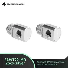 2pcs, BarrowCH Angled 90 Degree G1/4 Rotary Fitting FBWT90-MR, Silver