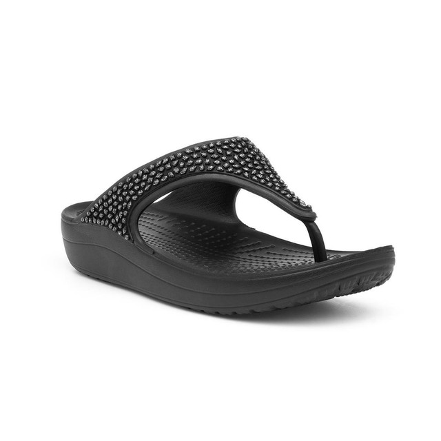 crocs black glitter