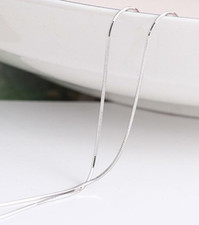 925 Stamped Sterling Silver Plated 18" Snake Chain 1mm Necklace Men or Women