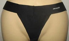 MARIKA - NEW - LARGE  - BLACK  NYLON STRETCH LASER CUT THONG PANTY