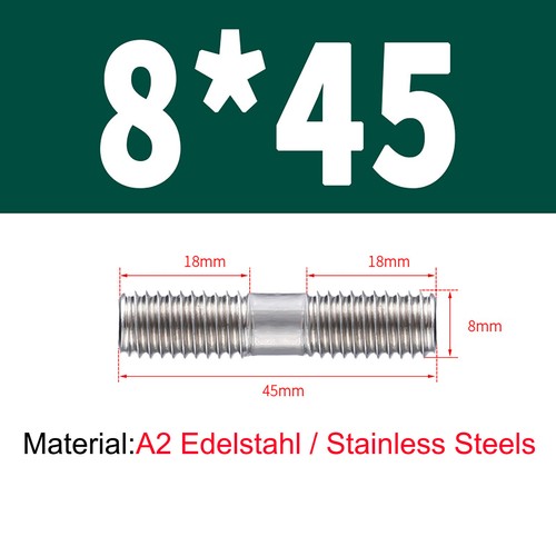 M3 M4-M16 Double End Threaded Studs Bar Rod Bolts Screws Stainless Steel A2 304 - Picture 102 of 204