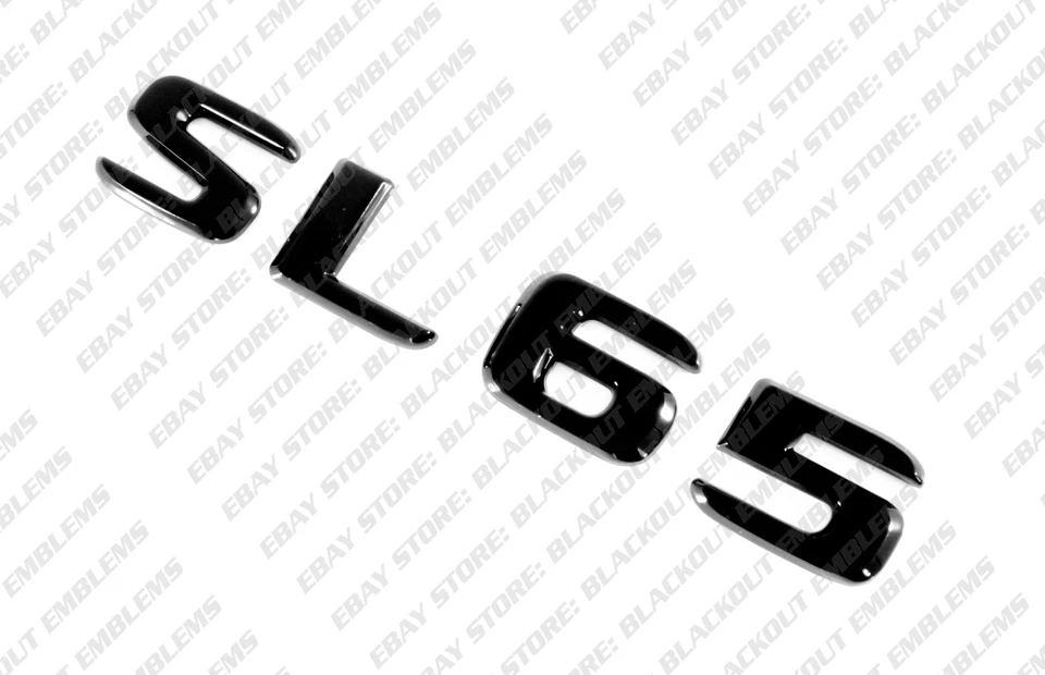 Letras emblema tapa maletero negro brillante para Mercedes-Benz SL65 AMG R230 Foto 3 de 4