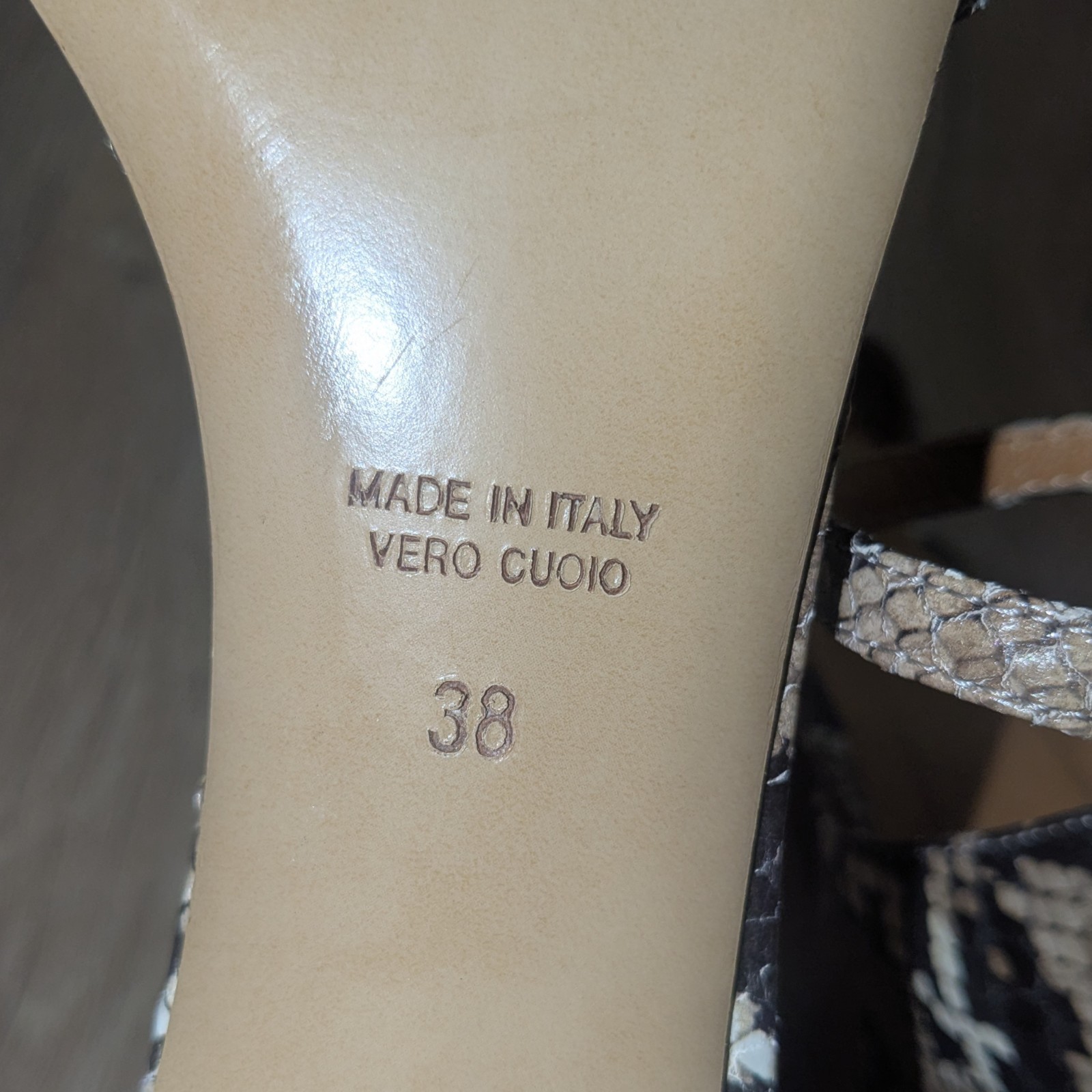 ANNE MASHBURN Python Embossed Leather Block Heel … - image 9