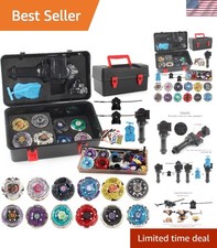 12-Piece Battling Top Toy Set with 3 Launchers  Portable Storage Box for Kids