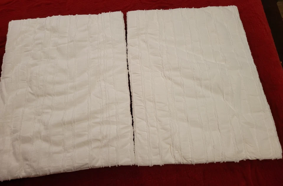 2 West Elm Fringe Pillow Covers Cotton Linen Blend 20”x26” White - Image 2 of 4