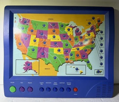 Vintage 1998 Geo Genius USA Map Interactive Educational Toy #102 *TESTED/WORKS*