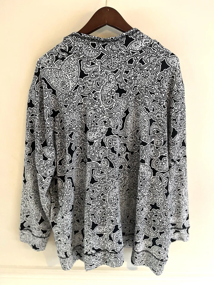 JONES NEW YORK Women’s Sweatshirt/Jacket Sz 3X Paisley Pockets Full Zip - Image 2 of 4