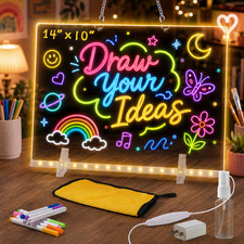 13.7"X10" LED Drawing Board with Pen Christmas Gift for 3-14years boys girl