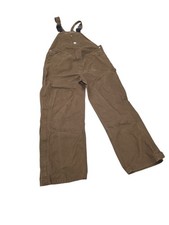 Berne Bib Overall 44 X 34 Brown Unlined Duck Carpenter Zip Ankle Workwear