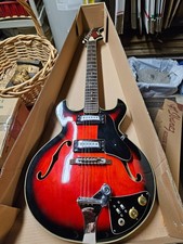 Vintage  1960 Rythmline Hollow Body Red Sunburst For Restoration  Miss Spelled