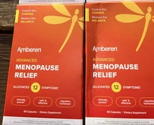 2 PAck Amberen Advanced Menopause Relief 60 Capsules Each