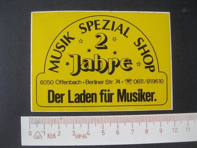 The shop for musicians Offenbach music special shop sticker advertising