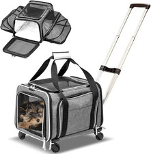 Premium Expandable Airline-Approved Pet Carrier on Wheels for Dogs  Cats