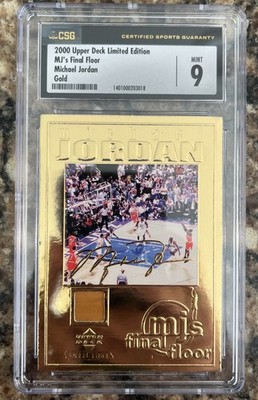 2000 UD Michael Jordan Final Floor 22k Gold Limited Edition Bulls CSG 9 POP 2