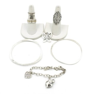 James Avery Sterling Bangle Charm 6 7.5in Bracelet Ring 3.75 8 Lot of 7 #S3918 1