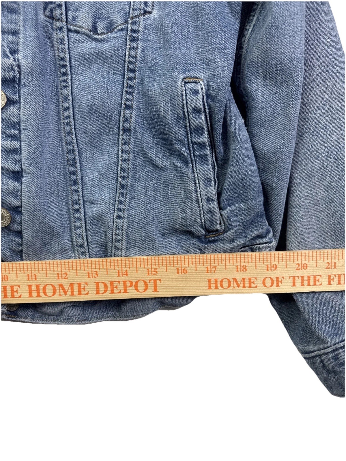 Gap Denim Jacket Medium Wash Button Front Icon Wo… - image 9