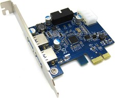 Carte PCIe Vers USB 3.0 4 Ports 2 EXTERNES + 2 INTERNES Via Prise USB3 19 Points