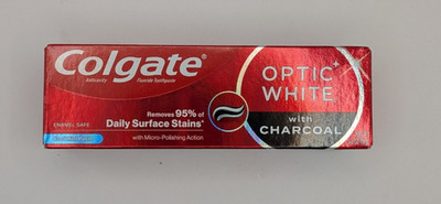 Colgate Optic White Charcoal Toothpaste 4.2 oz Whitening Cool Mint