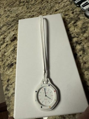 D-SPORT Boyol Pap Quartz Analog POCKET WATCH 42mm White Case New w/ Box