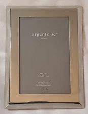 Argento SC Milano Silver Plated Polished Frame 4x6 Italy Tarnish Resistant