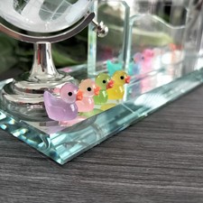 60 Pcs Mini Resin Ducks Luminous Tiny Ducks Miniature Duck Glow in the Dark for