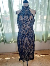 Bisou Bisou Elegant Black Lace Halter Dress. Size 10.