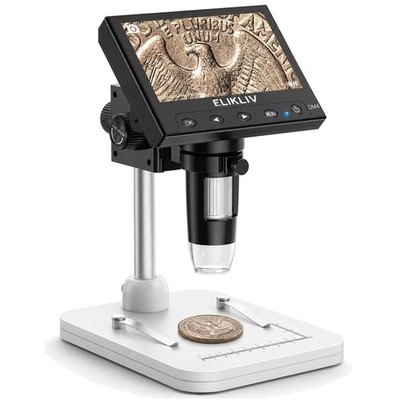 Coin Inspection Microscope with Camera-to-Object Adjustment