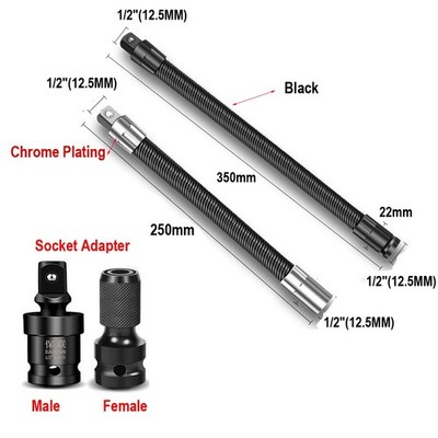 Flexible Verlängerung Biegsame Stecknuss Adapter 1/2'' Antrieb 250mm/350mm Lang