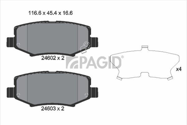 Pagid Bremsbelagsatz Scheibenbremse T1822N FüR Jeep Wrangler 3 JK Cherokee KK KA-image