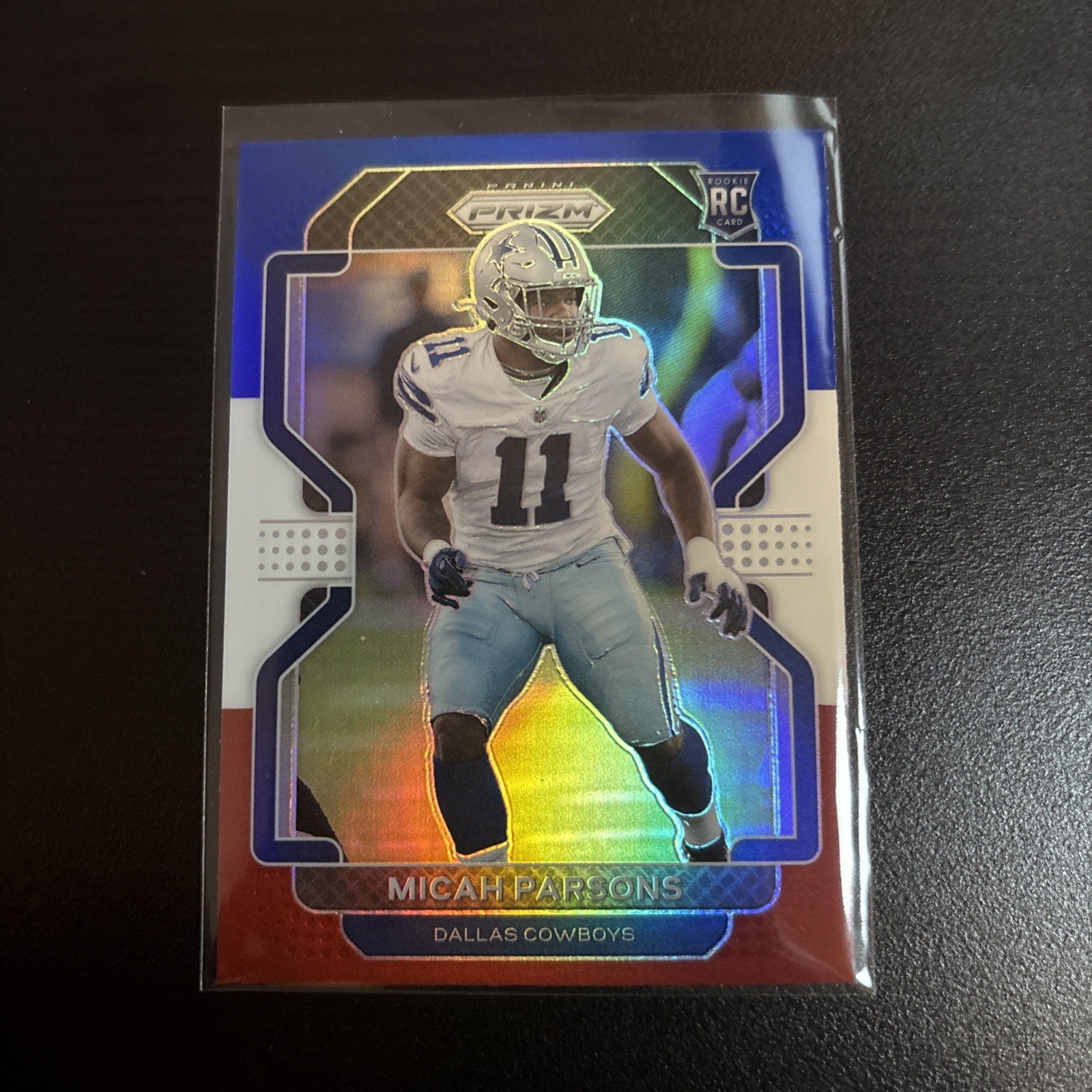 2021 Panini Prizm Micah Parsons #382 Red White and Blue RC Cowboys