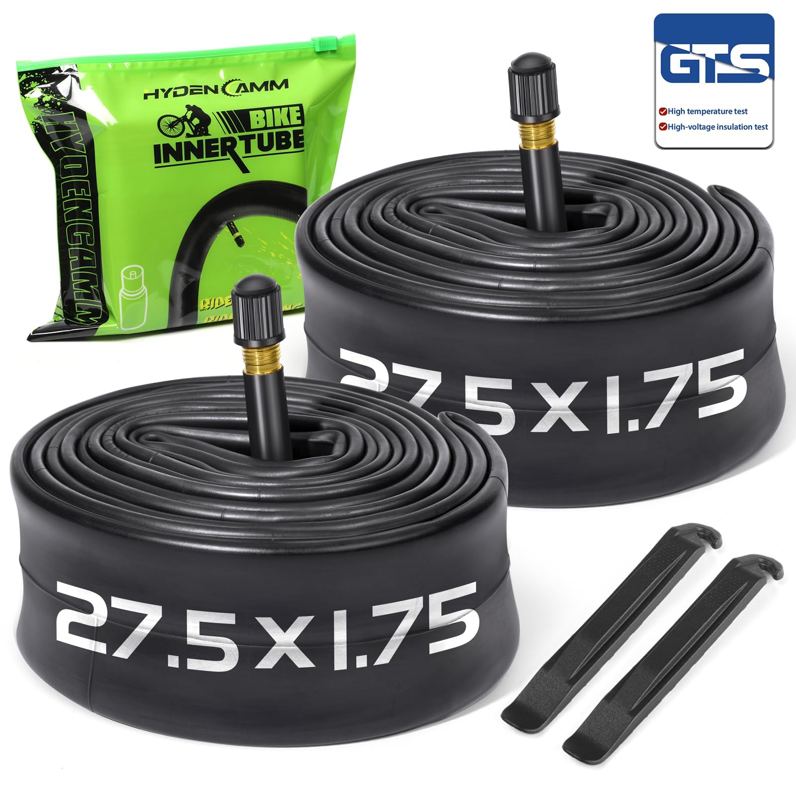 Hydencamm 2 Pack 27.5 Inch x 1.75/1.95/2.10/2.125 Bike Tubes 27.5