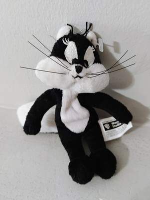 Vintage 1999 Looney Tunes Penelope Black & White Cat Mini 6'' Beanbag Plush