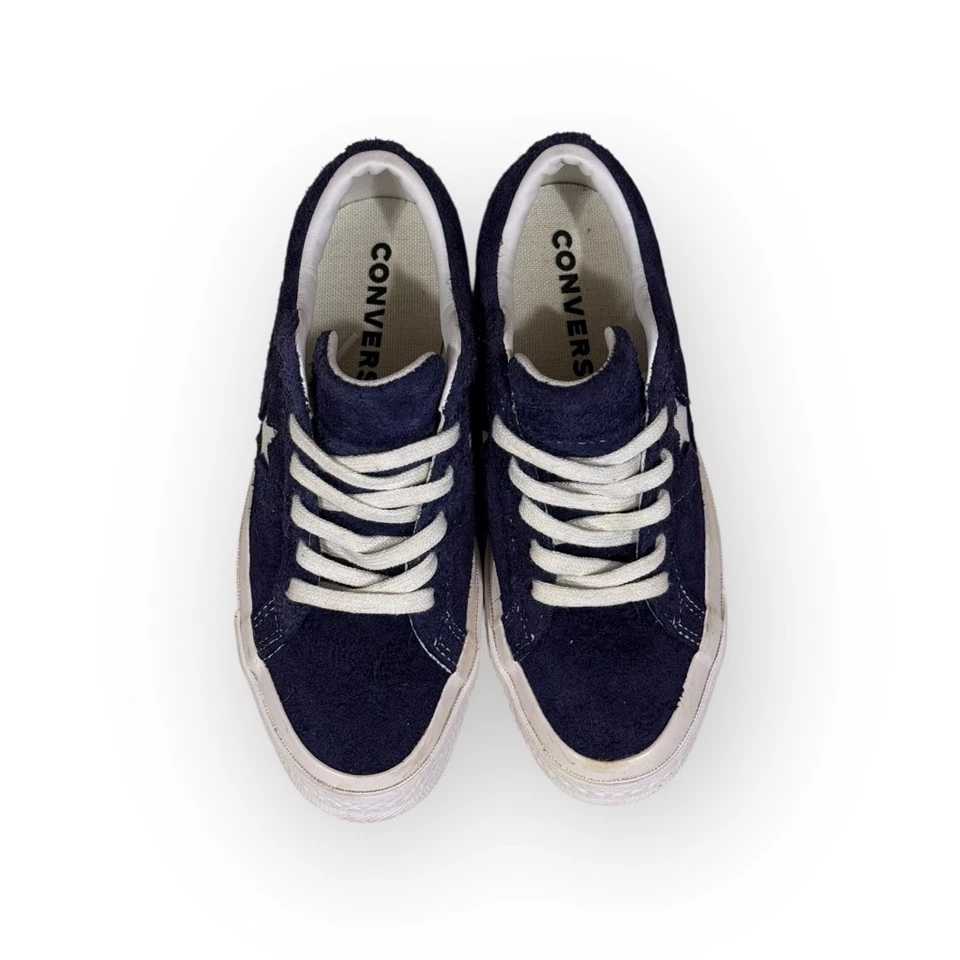 匡威 Converse One Star 低麂皮绒运动鞋海军蓝女式 5/男式 3 162576C — 第 4/4 张图片