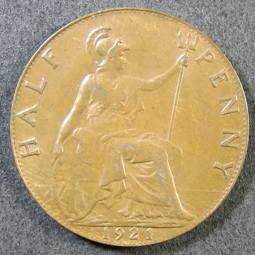 1921 George V Half Penny — photo from the most recent tracked eBay sale