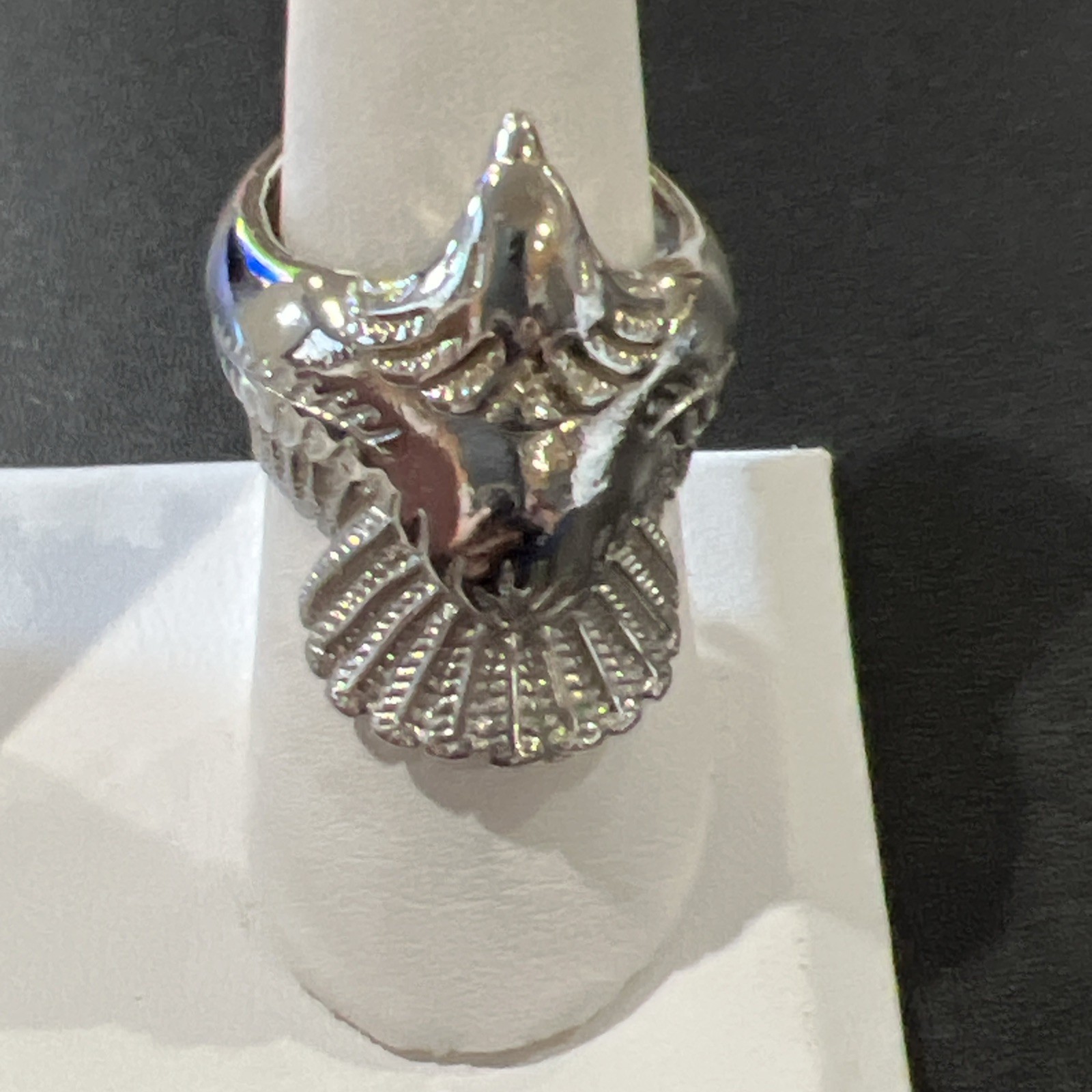 sterling silver Eagle Ring Size 9 Unique Ring Uni… - image 1