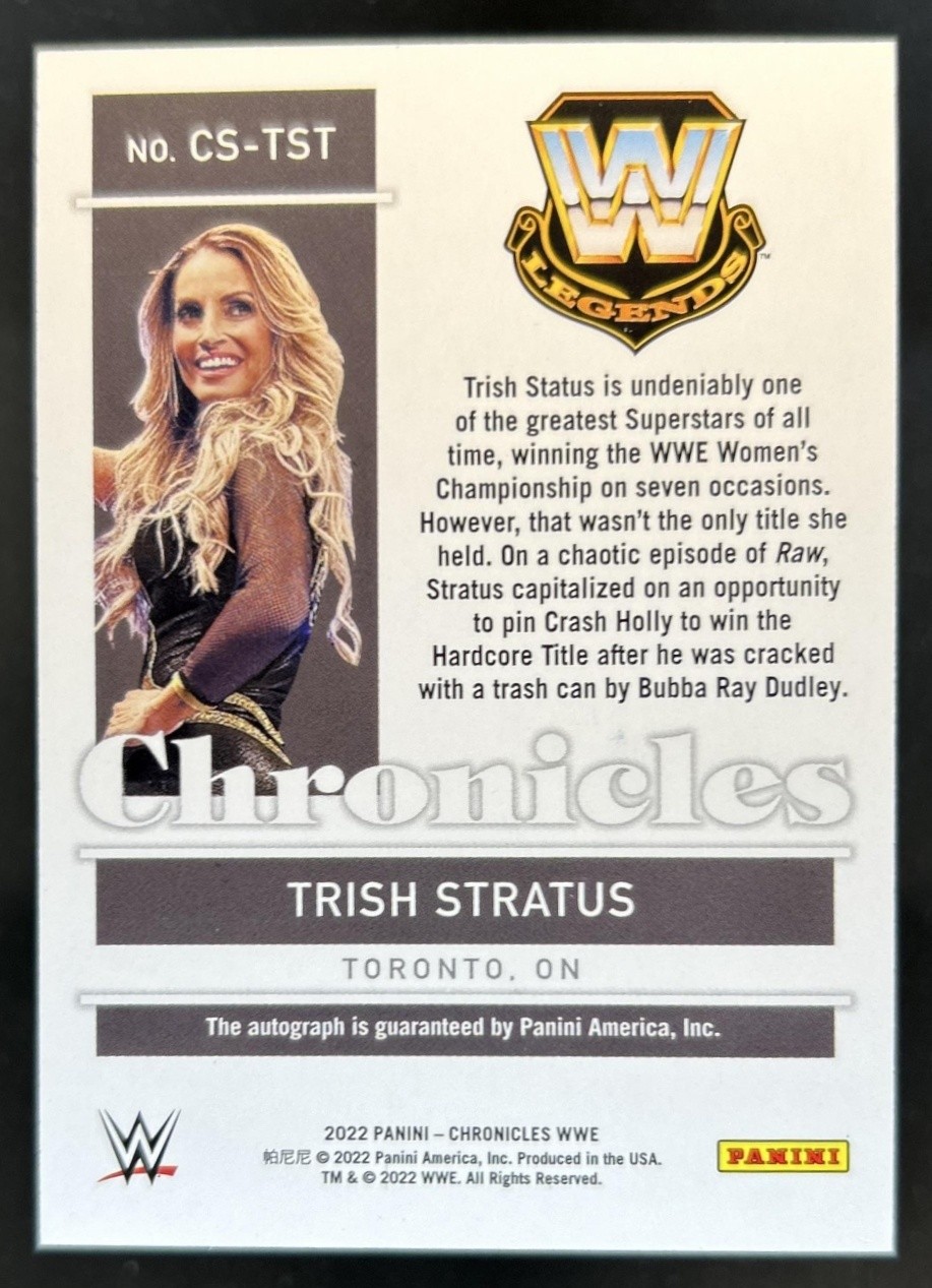2022 Chronicles WWE Trish Stratus Signatures Auto Autograph #CS-TST view 2