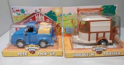 Lot of 2 1997 Chevron Cars Ranch Pete Pick-Up & Horace  N Trailer NIB NOS 