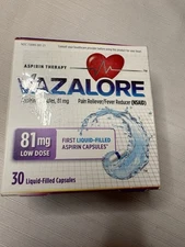 1 Vazalore 81mg Low Dose Liquid-Filled Aspirin 30 Capsules **EXP  1/25**
