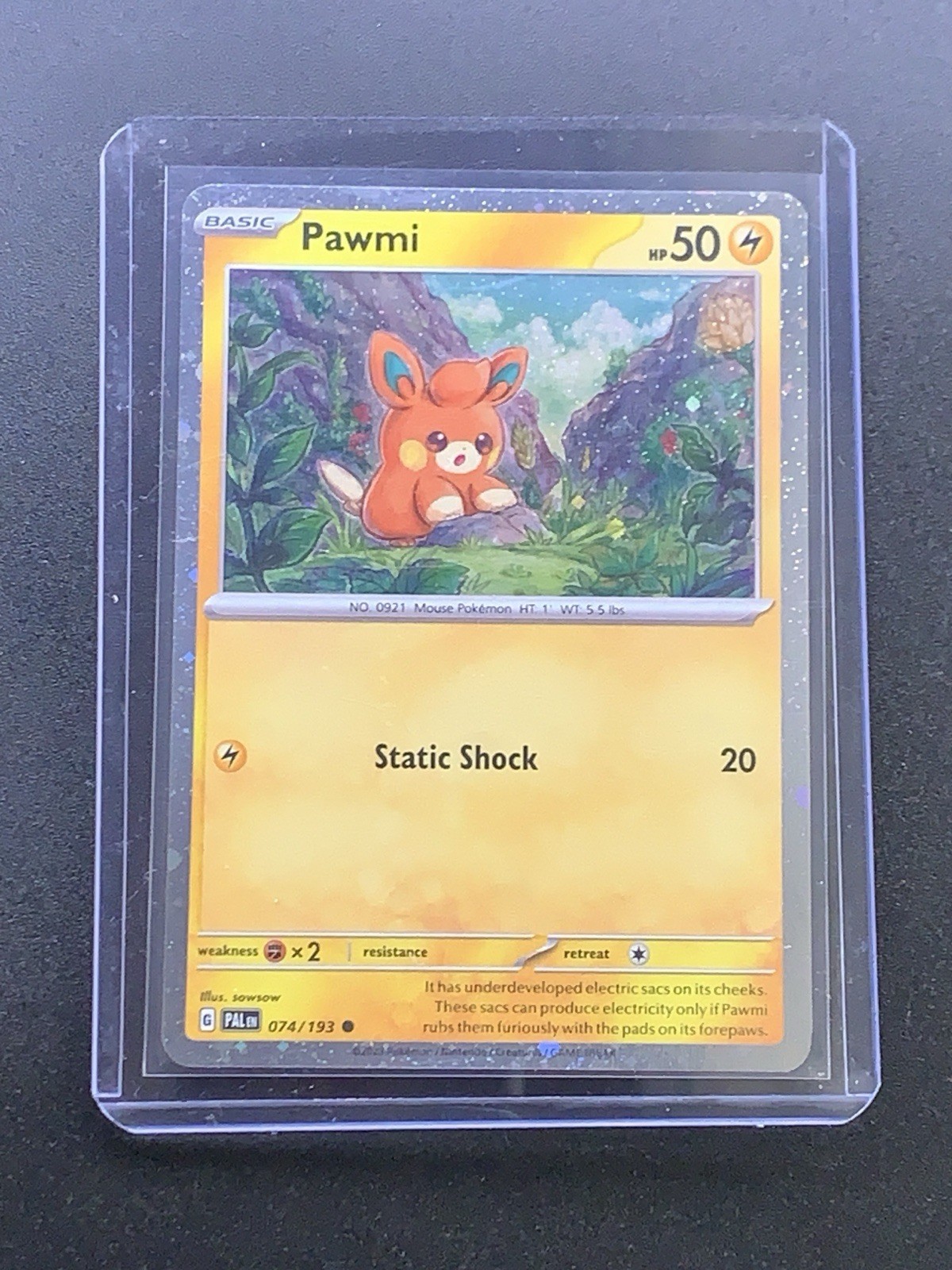 2024 Pokemon S&V Paldea Adventure Chest Pawmi 74/193 Cosmic Holo Holographic PAL