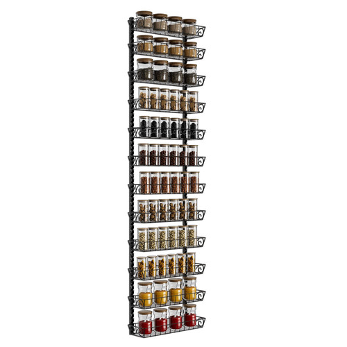 Adjustable Wall Mount Spice Rack Organizer, 12-Tier Dual-use (Multi-use) Hang...
