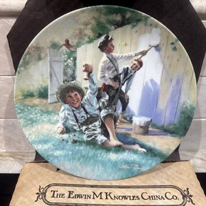 Knowles Collectors Plate "White Washing The Fence"  William Chambers 1987
