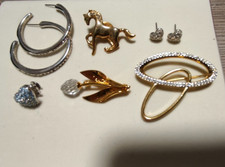 Swarovski  Brosche, Ohrringe , - schicke Bros...
